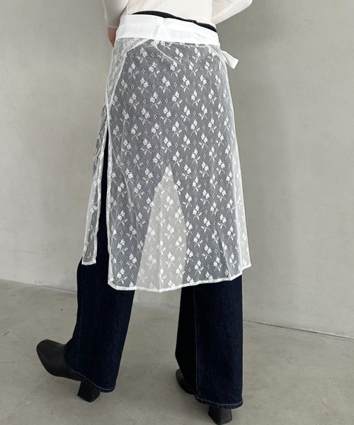 セール】レース巻きスカートシアー花柄 ラップスカート（スカート