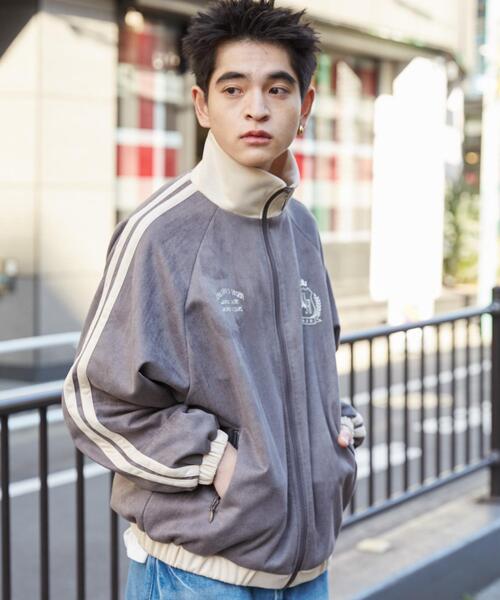 WEGO（ウィゴー）の「WEGO/フェイクスウェードライントラックジャケット（ジャージ・メンズ・チャコールグレー/アイボリー・MEDIUM/LARGE）」の15枚目の写真