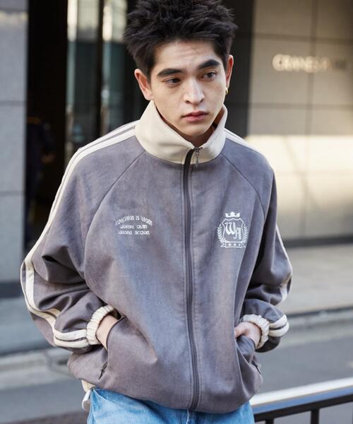 WEGO（ウィゴー）の「WEGO/フェイクスウェードライントラックジャケット（ジャージ・メンズ・チャコールグレー/アイボリー・MEDIUM/LARGE）」の17枚目の写真