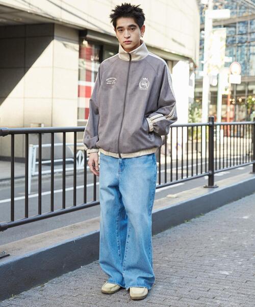 WEGO（ウィゴー）の「WEGO/フェイクスウェードライントラックジャケット（ジャージ・メンズ・チャコールグレー/アイボリー・MEDIUM/LARGE）」の18枚目の写真