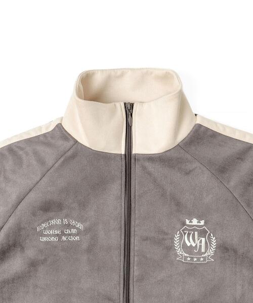 WEGO（ウィゴー）の「WEGO/フェイクスウェードライントラックジャケット（ジャージ・メンズ・チャコールグレー/アイボリー・MEDIUM/LARGE）」の22枚目の写真