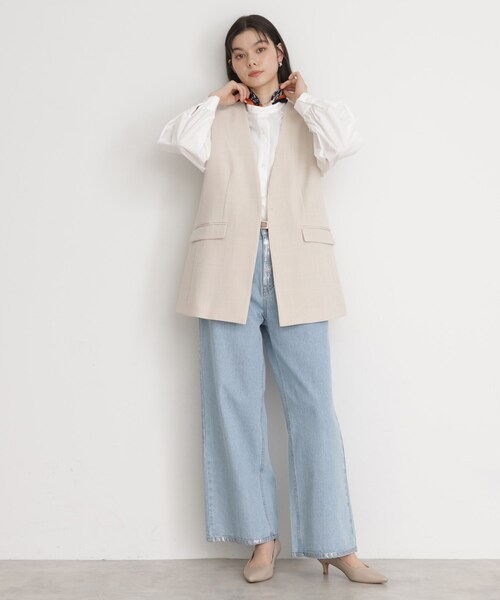 THE SHOP TK （ザ ショップ ティーケー ）の「【セットアップ可】リサイクルシャークスキンジレ/洗える（ベスト・レディース・ブラック/ライトベージュ/チャコールグレー・12/13）」の19枚目の写真