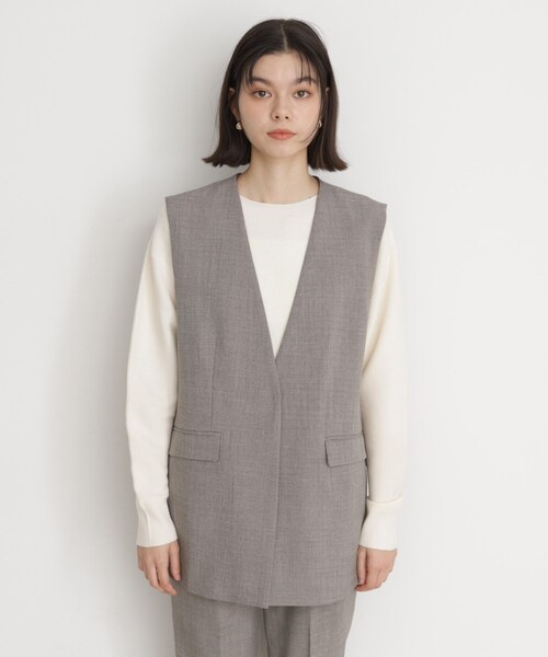 THE SHOP TK （ザ ショップ ティーケー ）の「【セットアップ可】リサイクルシャークスキンジレ/洗える（ベスト・レディース・ブラック/ライトベージュ/チャコールグレー・12/13）」の22枚目の写真