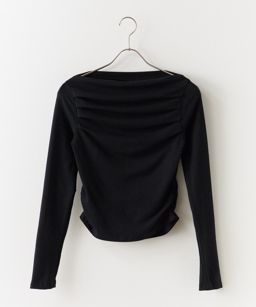 Chick（チック）の「Off Shoulder Gather Tops / オフショルダーギャザートップス（Tシャツ/カットソー・レディース・ブラウン/ホワイト/ブラック/グレー・FREE）」の22枚目の写真