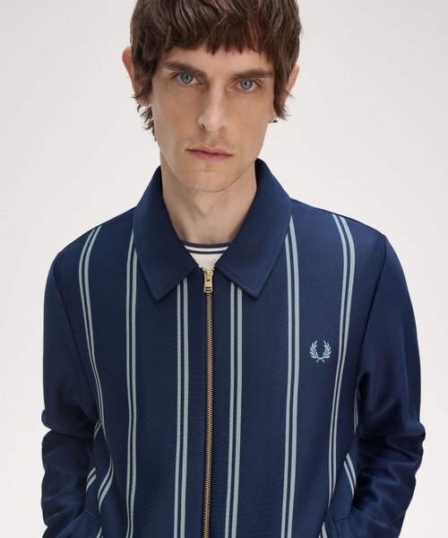 Striped Collared Track Jacket／ストライプポロトラック