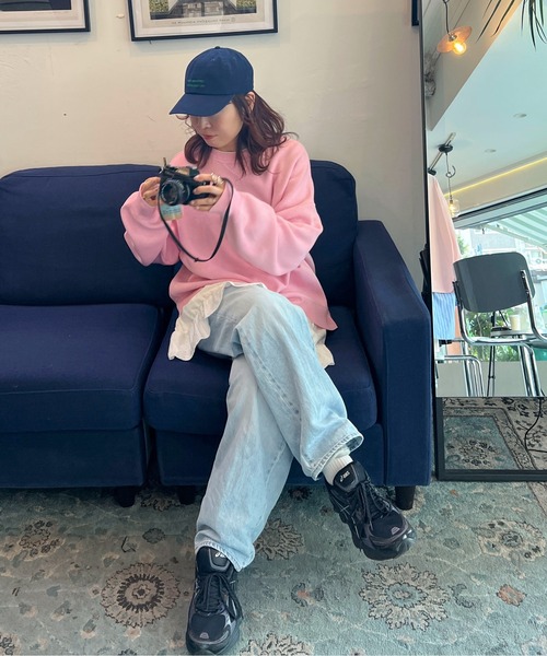 PILIT（ピリット）の「スウェットライクルーズニット（ニット/セーター・レディース・アイボリー/ピンク/ブルー/グレー・MEDIUM）」の8枚目の写真