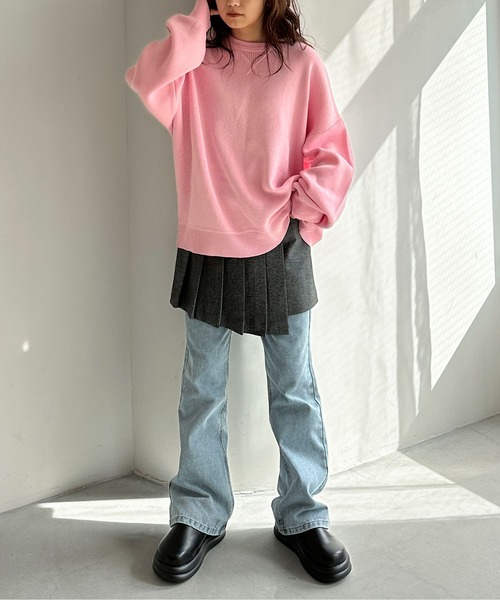 PILIT（ピリット）の「スウェットライクルーズニット（ニット/セーター・レディース・アイボリー/ピンク/ブルー/グレー・MEDIUM）」の5枚目の写真