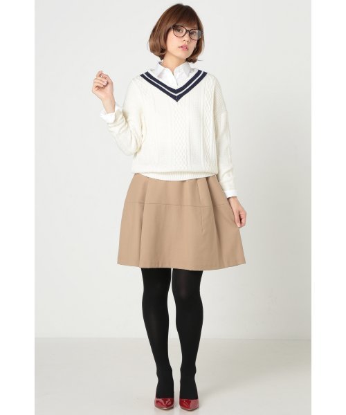 SLOBE IENA(スローブイエナ)の「ハイカウントフラノキリカエスカート◆(スカート・レディース・スカイブルー/キャメル・38/36/40)」の9枚目の写真