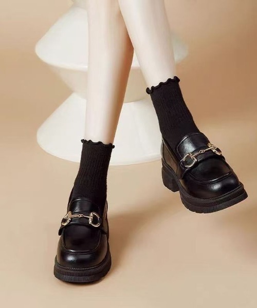 Teem Store(チームストア)の「厚底メタルモチーフローファー(ローファー・レディース・ブラック・L/M/S)」の7枚目の写真
