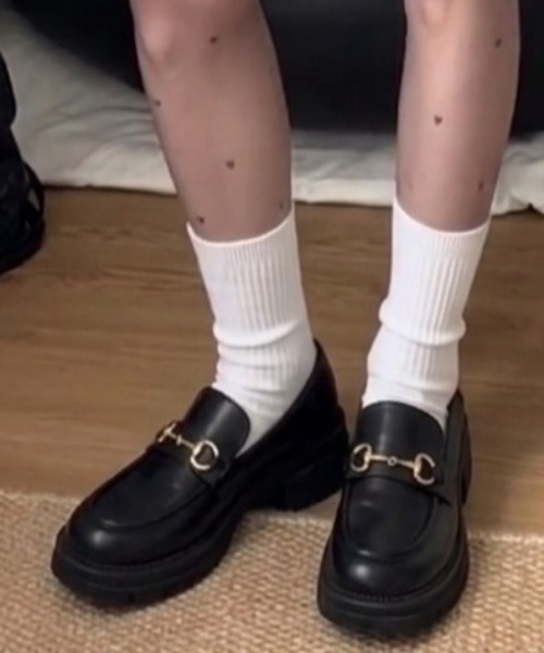 Teem Store(チームストア)の「厚底メタルモチーフローファー(ローファー・レディース・ブラック・L/M/S)」の17枚目の写真