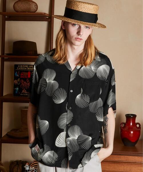 schott（ショット）の「Schott/ショット/×PJ/×パイナップルジュース/RAYON SHIRT SHELL/レーヨンシャツ シェル（シャツ/ブラウス・メンズ・ブラック・M/L/XL/2XL）」の16枚目の写真