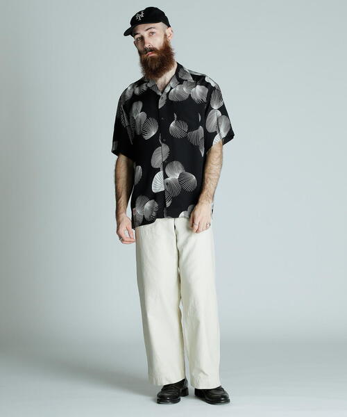 schott（ショット）の「Schott/ショット/×PJ/×パイナップルジュース/RAYON SHIRT SHELL/レーヨンシャツ シェル（シャツ/ブラウス・メンズ・ブラック・M/L/XL/2XL）」の19枚目の写真