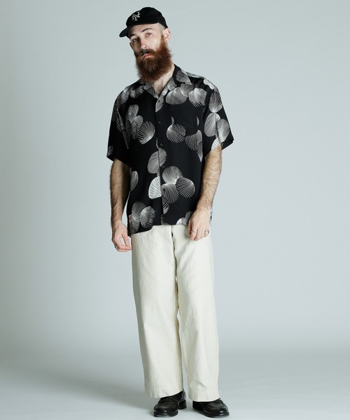 schott（ショット）の「Schott/ショット/×PJ/×パイナップルジュース/RAYON SHIRT SHELL/レーヨンシャツ シェル（シャツ/ブラウス・メンズ・ブラック・M/L/XL/2XL）」の11枚目の写真