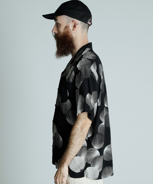 schott（ショット）の「Schott/ショット/×PJ/×パイナップルジュース/RAYON SHIRT SHELL/レーヨンシャツ シェル（シャツ/ブラウス・メンズ・ブラック・M/L/XL/2XL）」の6枚目の写真