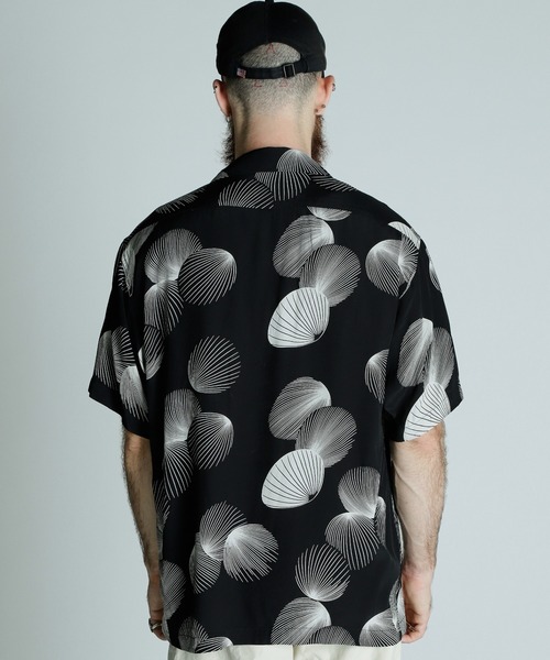 schott（ショット）の「Schott/ショット/×PJ/×パイナップルジュース/RAYON SHIRT SHELL/レーヨンシャツ シェル（シャツ/ブラウス・メンズ・ブラック・M/L/XL/2XL）」の7枚目の写真