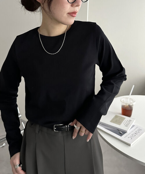 ベーシック ロングスリーブ カットソー ブラック イッセイミヤケ