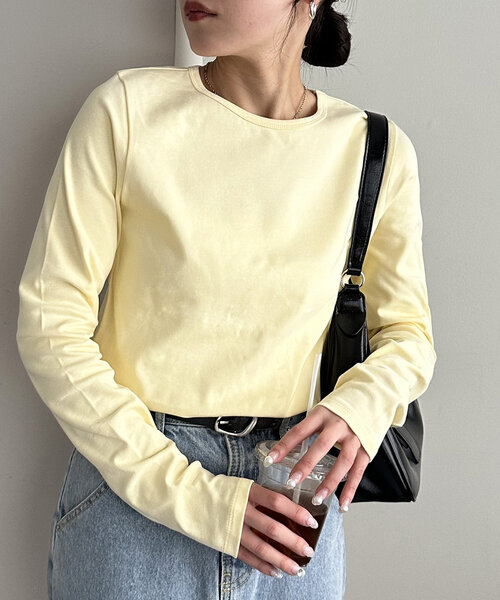 DISCOAT（ディスコート）の「ベーシックロングスリーブ（Tシャツ/カットソー・レディース・イエロー/ブラック/オフホワイト・FREE）」の22枚目の写真