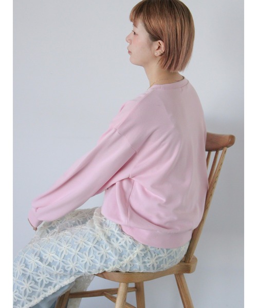 ehka sopo(エヘカソポ)の「ドッグプリントスウェット(Tシャツ/カットソー・レディース・グレー/ピンク/イエロー・F)」の5枚目の写真