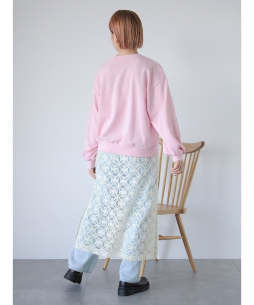 ehka sopo(エヘカソポ)の「ドッグプリントスウェット(Tシャツ/カットソー・レディース・グレー/ピンク/イエロー・F)」の10枚目の写真