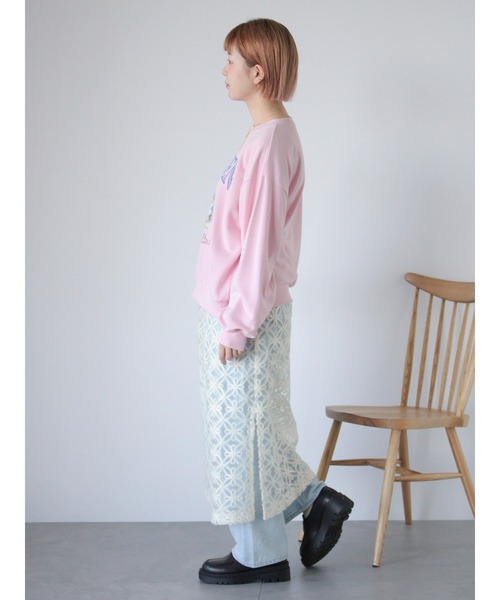 ehka sopo(エヘカソポ)の「ドッグプリントスウェット(Tシャツ/カットソー・レディース・グレー/ピンク/イエロー・F)」の11枚目の写真