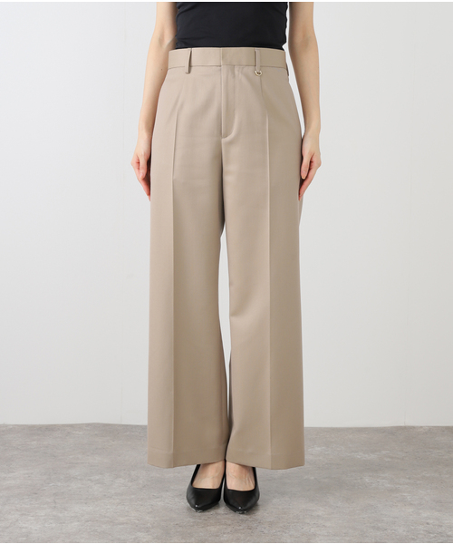 Deuxieme Classe クロップドパンツ 茶 0204124M0015 セール】WOOLSILK ギャバパンツ（その他パンツ）｜Deuxieme