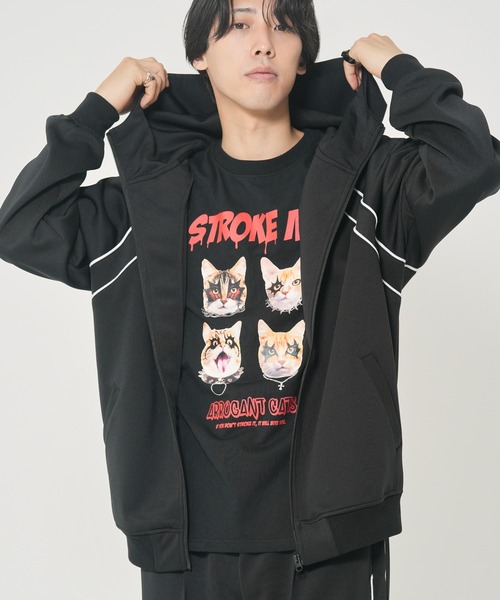 CORISCO（コリスコ）の「エステル パイピング使いトラックジャケットパーカー(M1)（パーカー・メンズ・ブラック/チャコールグレー/ネイビー・LARGE/X-LARGE/MEDIUM）」の2枚目の写真