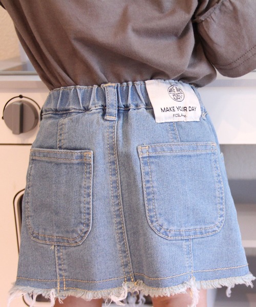 MAKE YOUR DAY(メイクユアデイ)の「リメイクデニムスカート■80~140cm(デニムスカート・キッズ・ブルー・140/90/100/110/120/130)」の3枚目の写真