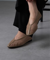 【REMME】MESH＆SHEEP LEATHER メッシュフラットシューズ ZH-6410-ME