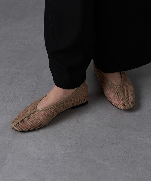 REMME(レメ)の「【REMME】MESH&SHEEP LEATHER メッシュフラットシューズ ZH-6410-ME(パンプス・レディース・ベージュ/ブラック・39/38/37/36)」の9枚目の写真