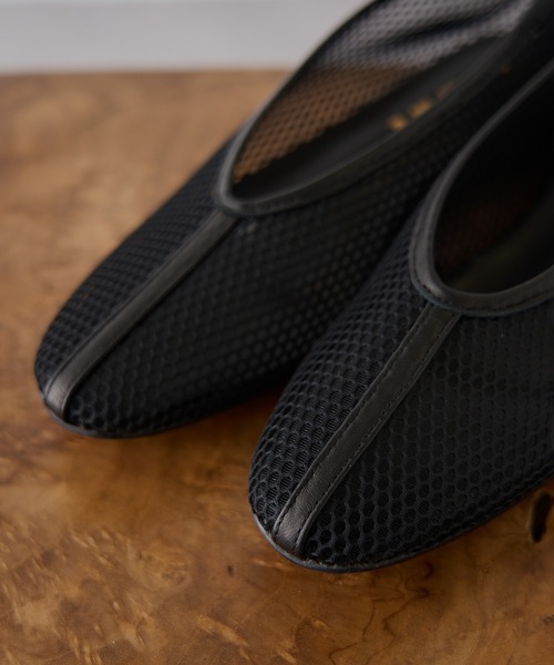 REMME】MESH＆SHEEP LEATHER メッシュフラットシューズ ZH-6410