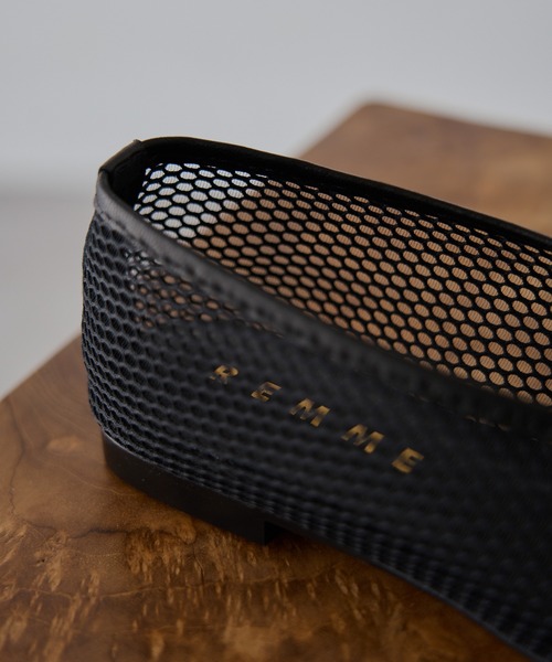 REMME(レメ)の「【REMME】MESH&SHEEP LEATHER メッシュフラットシューズ ZH-6410-ME(パンプス・レディース・ベージュ/ブラック・39/38/37/36)」の6枚目の写真