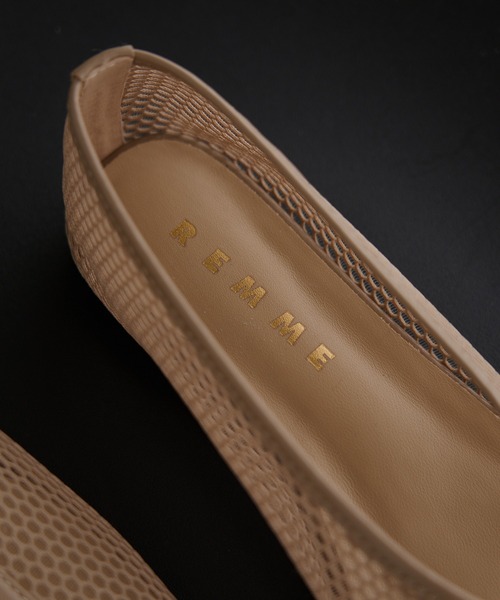 REMME(レメ)の「【REMME】MESH&SHEEP LEATHER メッシュフラットシューズ ZH-6410-ME(パンプス・レディース・ベージュ/ブラック・39/38/37/36)」の18枚目の写真