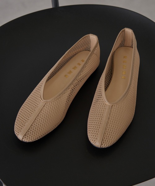 REMME(レメ)の「【REMME】MESH&SHEEP LEATHER メッシュフラットシューズ ZH-6410-ME(パンプス・レディース・ベージュ/ブラック・39/38/37/36)」の16枚目の写真