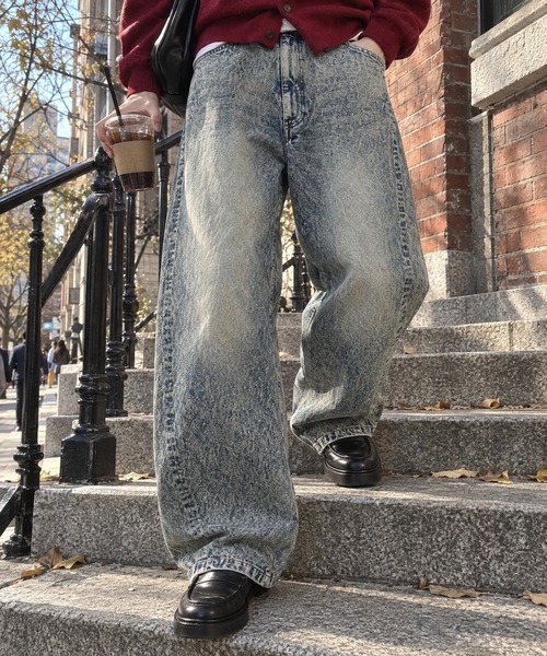 CIYOT(シヨウト)の「【CIYOT】ヴィンテージ加工カーブワイドデニムパンツ(デニムパンツ・メンズ・インディゴブルー/ブラック系/ブラック/ブルー系・S/M/L)」の4枚目の写真