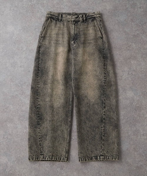 セール】【CIYOT-シヨウト-】ヴィンテージ加工カーブワイドデニム