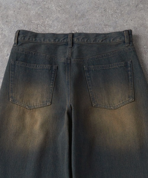 CIYOT(シヨウト)の「【CIYOT】ヴィンテージ加工カーブワイドデニムパンツ(デニムパンツ・メンズ・インディゴブルー/ブラック系/ブラック/ブルー系・S/M/L)」の9枚目の写真