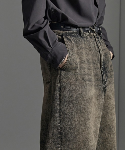 CIYOT(シヨウト)の「【CIYOT-シヨウト-】ヴィンテージ加工カーブワイドデニムパンツ(デニムパンツ・メンズ・インディゴブルー/ブラック系/ブラック・S/M/L)」の16枚目の写真