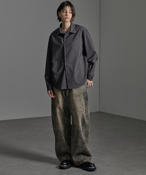 CIYOT(シヨウト)の「【CIYOT-シヨウト-】ヴィンテージ加工カーブワイドデニムパンツ(デニムパンツ・メンズ・インディゴブルー/ブラック系/ブラック・S/M/L)」の17枚目の写真