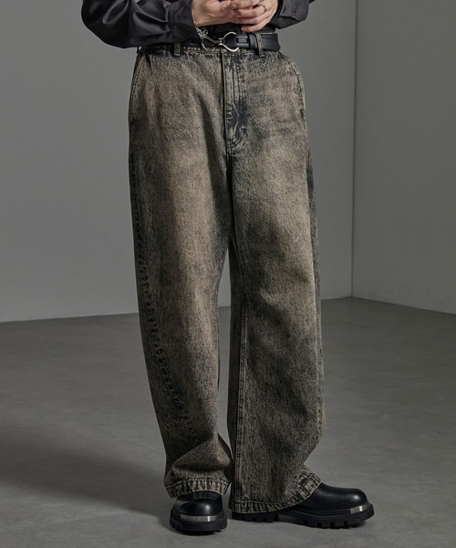 CIYOT(シヨウト)の「【CIYOT-シヨウト-】ヴィンテージ加工カーブワイドデニムパンツ(デニムパンツ・メンズ・インディゴブルー/ブラック系/ブラック・S/M/L)」の19枚目の写真