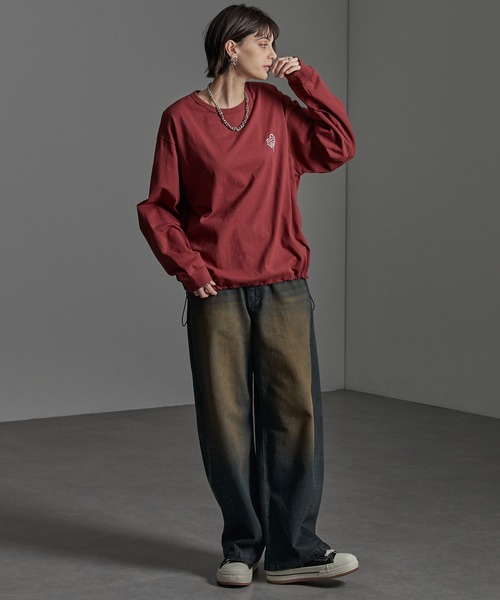 CIYOT(シヨウト)の「【CIYOT-シヨウト-】ヴィンテージ加工カーブワイドデニムパンツ(デニムパンツ・メンズ・インディゴブルー/ブラック系/ブラック・S/M/L)」の11枚目の写真