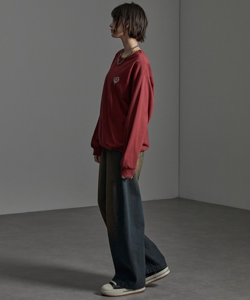 CIYOT(シヨウト)の「【CIYOT-シヨウト-】ヴィンテージ加工カーブワイドデニムパンツ(デニムパンツ・メンズ・インディゴブルー/ブラック系/ブラック・S/M/L)」の13枚目の写真