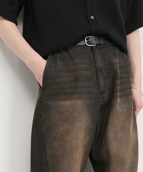 CIYOT（シヨウト）の「【CIYOT】ヴィンテージ加工カーブワイドデニムパンツ（デニムパンツ・メンズ・インディゴブルー/ブラック系/ブラック/ブルー系・S/M/L）」の20枚目の写真