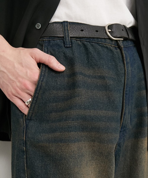 CIYOT(シヨウト)の「【CIYOT】ヴィンテージ加工カーブワイドデニムパンツ(デニムパンツ・メンズ・インディゴブルー/ブラック系/ブラック/ブルー系・S/M/L)」の21枚目の写真
