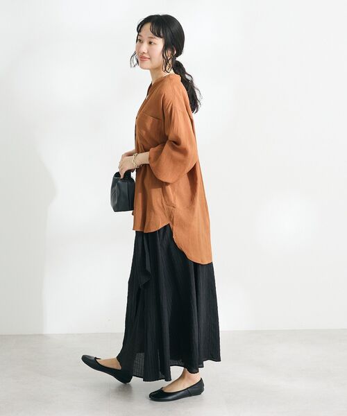 CRAFT STANDARD BOUTIQUE（クラフトスタンダードブティック）の「ツイストベルトフレアスカート　◆（スカート・レディース・オレンジ/ブラック/ブルー・FREE）」の5枚目の写真