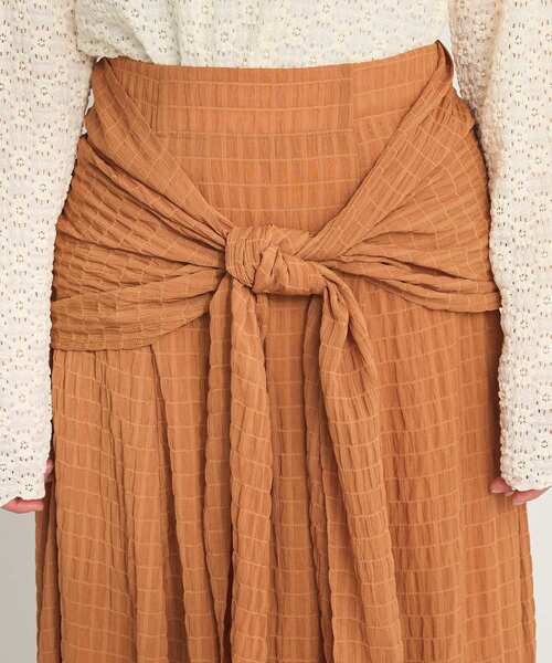CRAFT STANDARD BOUTIQUE（クラフトスタンダードブティック）の「ツイストベルトフレアスカート　◆（スカート・レディース・オレンジ/ブラック/ブルー・FREE）」の7枚目の写真