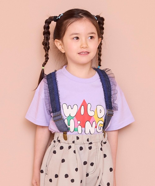 WILD THINGS（ワイルドシングス）の「【WILD THINGS】別注プリントTee（Tシャツ/カットソー・キッズ・ラベンダー/ブラック/キナリ・140/130/120/110/100/90/150）」の3枚目の写真