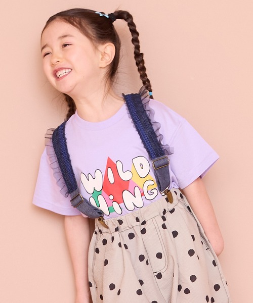 WILD THINGS（ワイルドシングス）の「【WILD THINGS】別注プリントTee（Tシャツ/カットソー・キッズ・ラベンダー/ブラック/キナリ・140/130/120/110/100/90/150）」の7枚目の写真