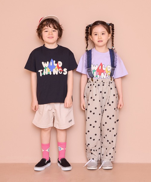 WILD THINGS（ワイルドシングス）の「【WILD THINGS】別注プリントTee（Tシャツ/カットソー・キッズ・ラベンダー/ブラック/キナリ・140/130/120/110/100/90/150）」の14枚目の写真