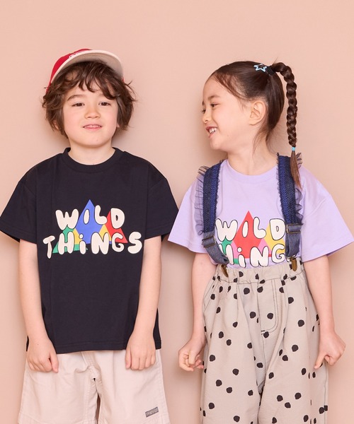 WILD THINGS（ワイルドシングス）の「【WILD THINGS】別注プリントTee（Tシャツ/カットソー・キッズ・ラベンダー/ブラック/キナリ・140/130/120/110/100/90/150）」の12枚目の写真