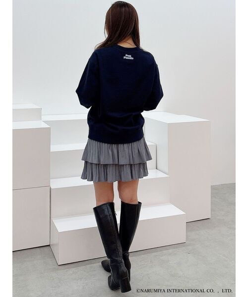 MERCURYDUO(マーキュリーデュオ)の「【ポンポネットジュニアコラボ】 ミントくん刺繍オーバースエット(Tシャツ/カットソー・レディース・ブルー/ネイビー・FREE)」の8枚目の写真